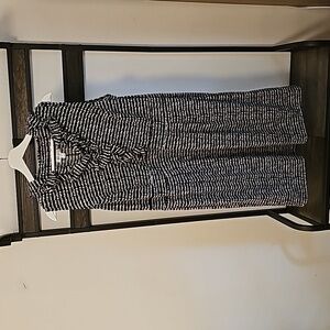 Polka Dot Sleeveless Ruffled V-Neck Dress